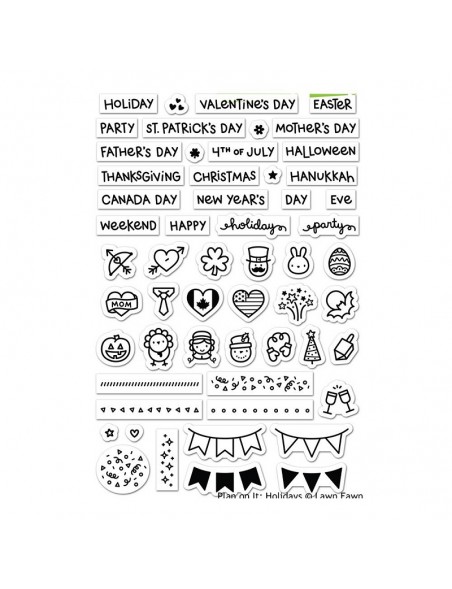 Lawn Fawn Plan On It: Holidays Clear Stamps 4"X6"