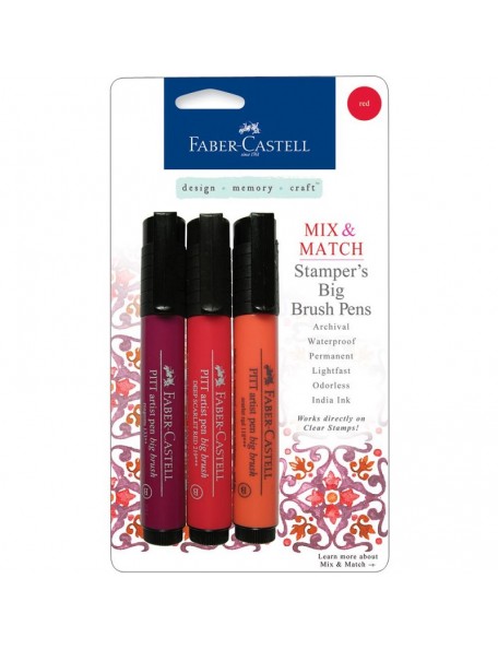 Faber Castell Stamper's Big Brush Pen 3, Rojos/Red