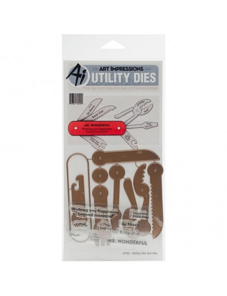 Art Impressions Troquel y sello Set-Utility Set,  His	