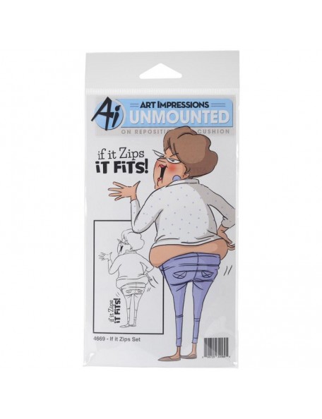 Art Impressions People Cling Rubber Stamps, Si se Cierra/If It Zips
