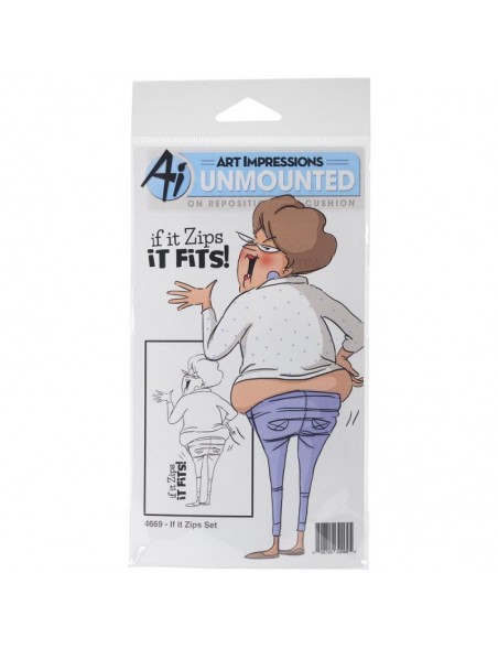 Art Impressions People Cling Rubber Stamps, Si se Cierra/If It Zips