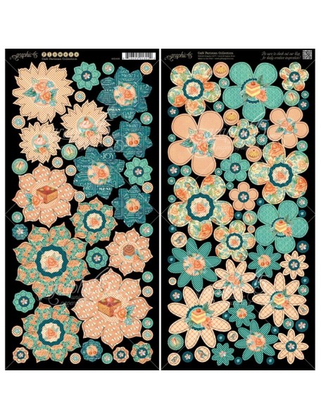 Graphic 45 Cafe Parisian Cardstock Die-Cuts 6"X12" Flowers