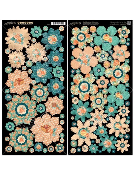 Graphic 45 Cafe Parisian Cardstock Die-Cuts 6"X12" Flowers
