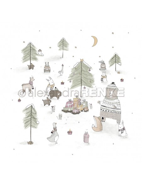 Alexandra Renke Cardstock de una cara 30,5x30,5 cm, Desorden en el Bosque/Waldbescherung