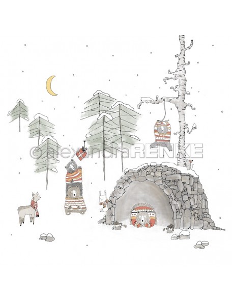 Alexandra Renke Cardstock de una cara 30,5x30,5 cm, Winterschlaf