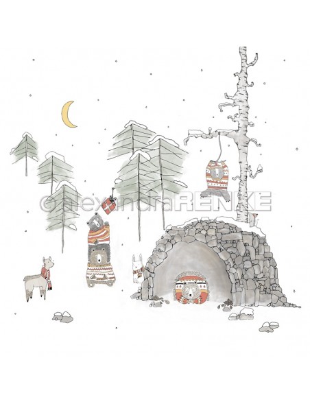 Alexandra Renke Cardstock de una cara 30,5x30,5 cm, Winterschlaf