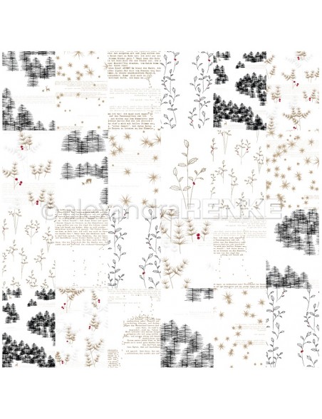Alexandra Renke Cardstock de una cara 30,5x30,5 cm, Kärtchenbogen Strichzeichnungen