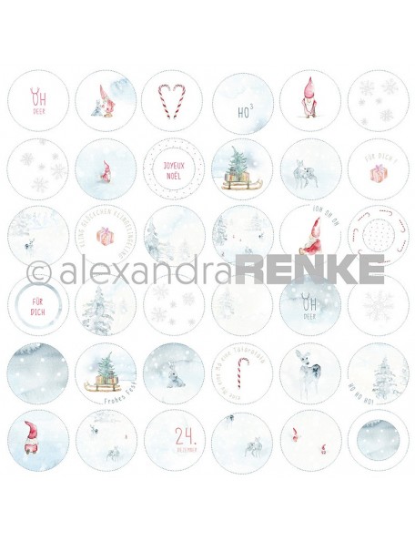 Alexandra Renke Cardstock de una cara 30,5x30,5 cm, Gnomos en Circulos/Wichtel Kreise