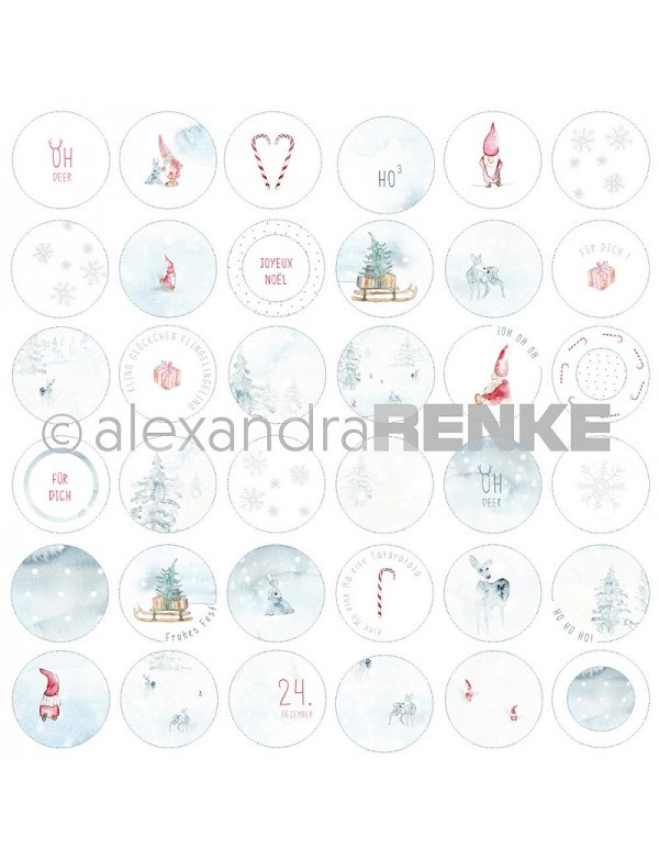 Alexandra Renke Cardstock de una cara 30,5x30,5 cm, Gnomos en Circulos/Wichtel Kreise