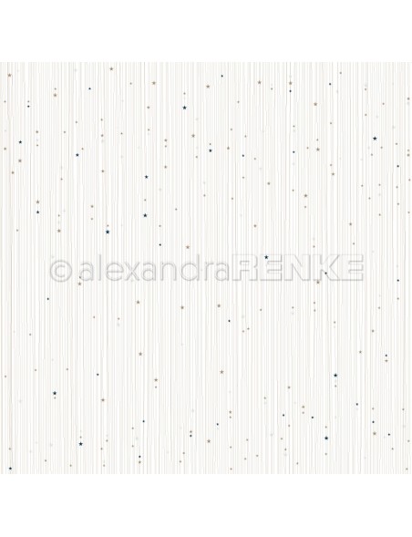 Alexandra Renke Cardstock de una cara 30,5x30,5 cm, Rayas de Estrellas Doradas con Azul/Goldene Sternenstreifen mit blau