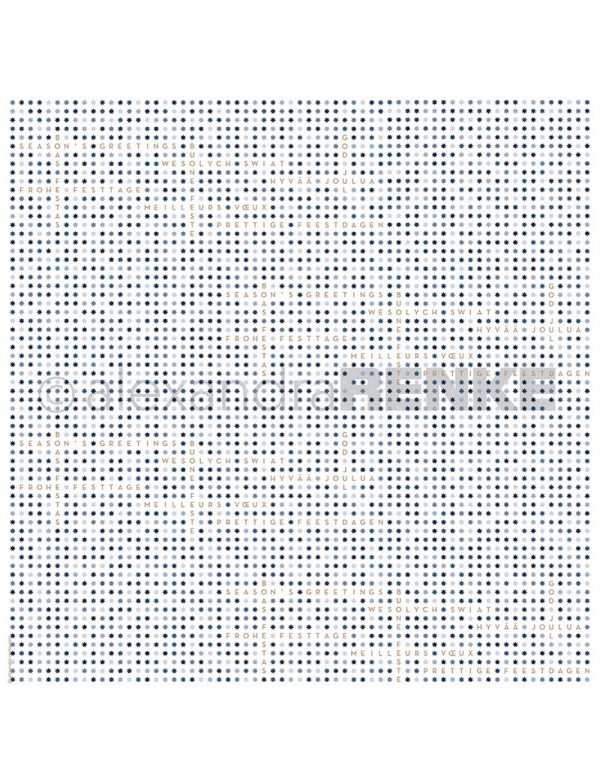 Alexandra Renke Cardstock de una cara 30,5x30,5 cm, Pequeña Estrella Oro Azul/Kleiner Stern Blau Gold