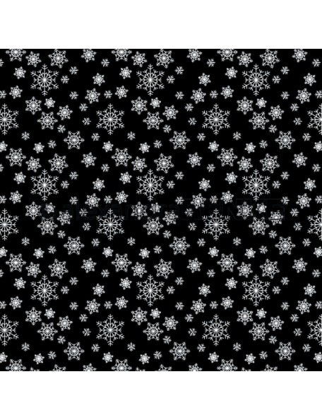 Alexandra Renke Cardstock de una cara 30,5 x 30,5 cm, Copos de Nieve en Negro Azabache/Schneekristalle auf Tiefschwarz
