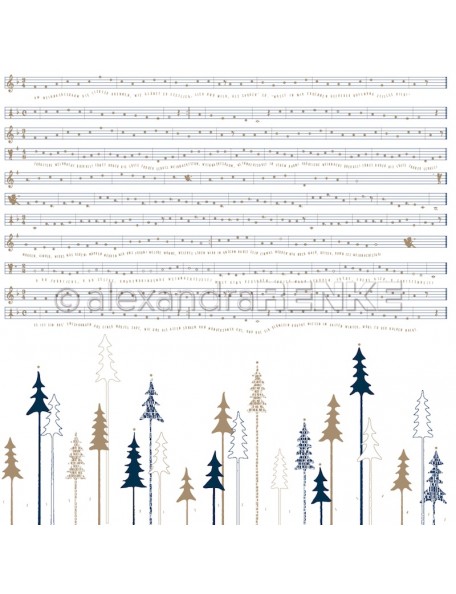 Alexandra Renke Cardstock de una cara 30,5 x 30,5 cm, Bosque de Abetos Negro/Tannenwald schwarz