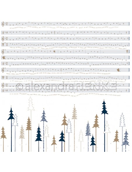 Alexandra Renke Cardstock de una cara 30,5 x 30,5 cm, Bosque de Abetos Negro/Tannenwald schwarz
