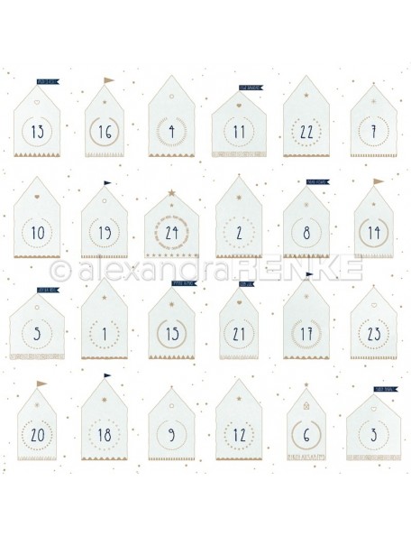Alexandra Renke Cardstock de una cara 30,5 x 30,5 cm, Casas de Hielo Azul/Eisblaue Häuser