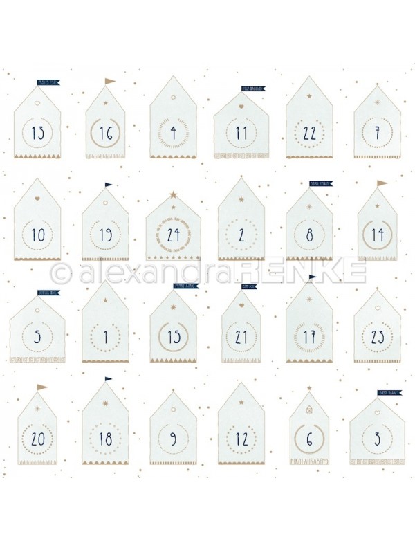 Alexandra Renke Cardstock de una cara 30,5 x 30,5 cm, Casas de Hielo Azul/Eisblaue Häuser