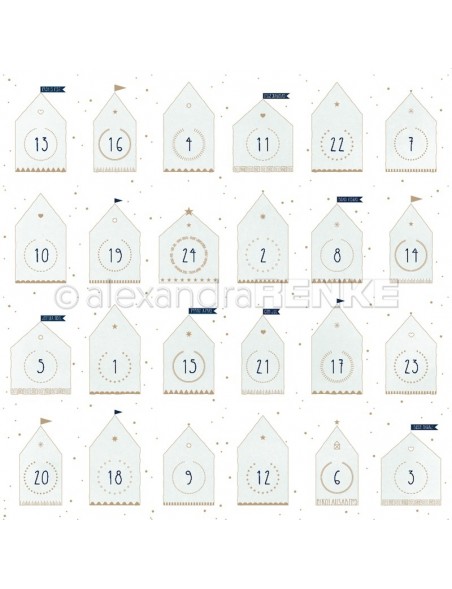 Alexandra Renke Cardstock de una cara 30,5 x 30,5 cm, Casas de Hielo Azul/Eisblaue Häuser