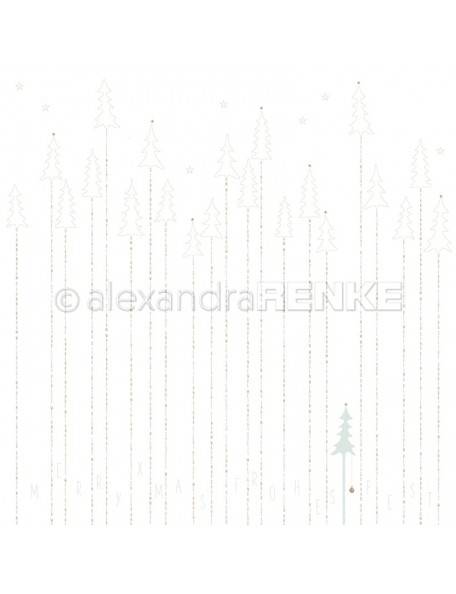 Alexandra Renke Cardstock de una cara 30,5 x 30,5 cm, Bosque dorado/Goldener Typotannenwald