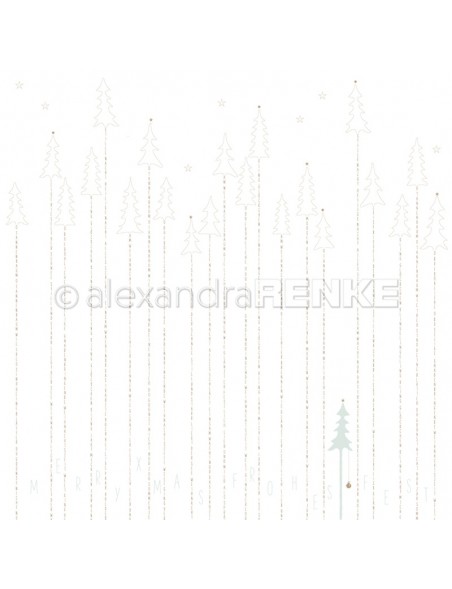 Alexandra Renke Cardstock de una cara 30,5 x 30,5 cm, Bosque dorado/Goldener Typotannenwald