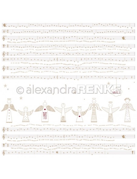 Alexandra Renke Cardstock de una cara 30,5 x 30,5 cm, Notas Musicales de Angeles/Engel Noten