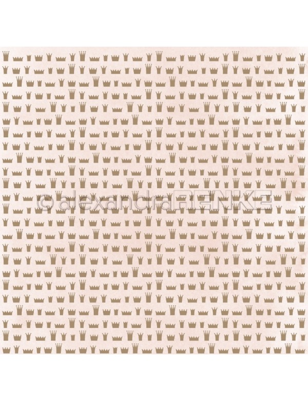 Alexandra Renke Cardstock de una cara 30,5 x 30,5 cm, Coronas Doradas/Goldene Kronen