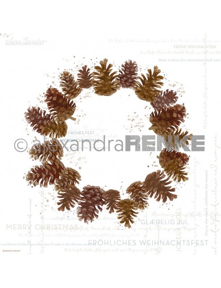 Alexandra Renke Cardstock de una cara 30,5x30,5 cm , Guirnalda de pino/Kiefernzapfenkranz
