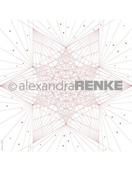Alexandra Renke Cardstock de una cara 30,5x30,5 cm, Estrella de Hilo Rojo/Fadenstern Rot