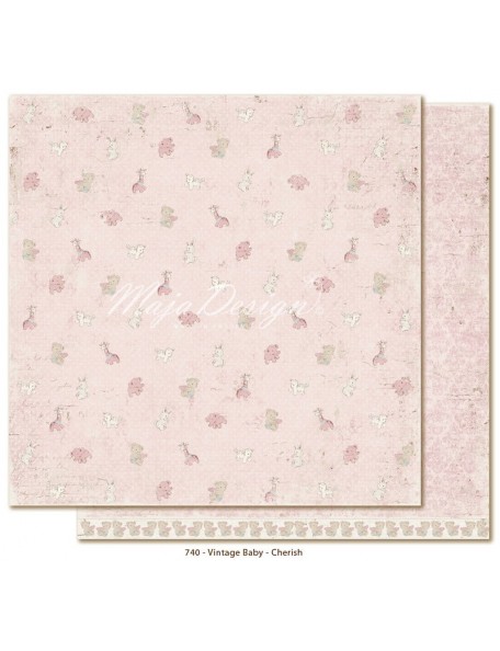 Maja Design Vintage Baby Cardstock de doble cara 12"x12", Cherish