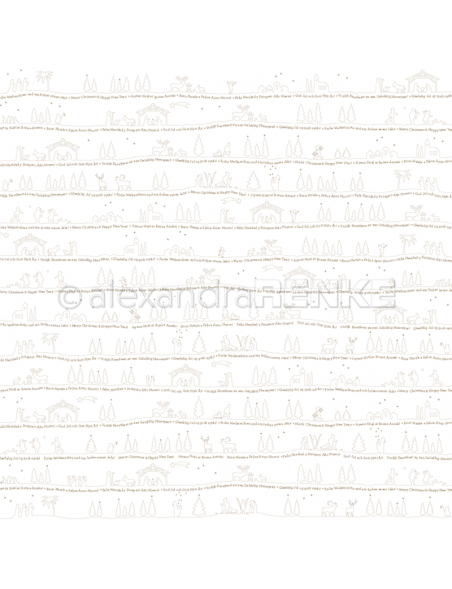 Alexandra Renke Cardstock de una cara 30,5x30,5 cm, Paisaje Dorado Navideño/Goldene Weihnachtslandschaft