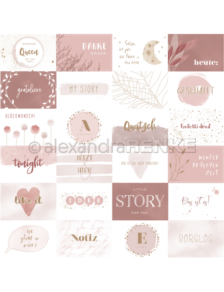 Papel Tarjetas Rosa Cruzada/ Kärtchenbogen Quer Rosa - Alexandra Renke