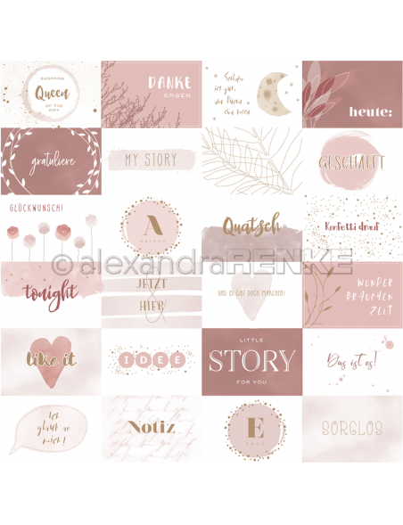 Papel Tarjetas Rosa Cruzada/ Kärtchenbogen Quer Rosa - Alexandra Renke