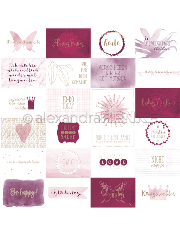 Papel Tarjetas Berry Cruzada/ Kärtchenbogen Quer Berry - Alexandra Renke