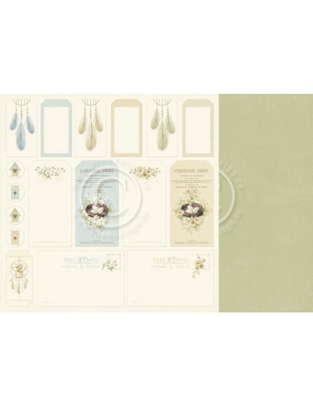 Pion Design The Songbird's Secret Cardstock de doble cara 12"x12", Tags