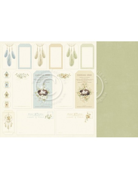 Pion Design The Songbird's Secret Cardstock de doble cara 12"x12", Tags