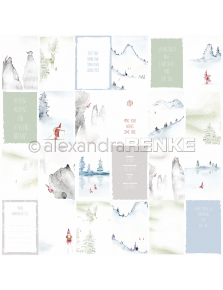 Alexandra Renke Cardstock de una cara 30,5x30,5 cm, Tarjetas Duendes Deportivos/Kärtchenbogen Wichtelsport