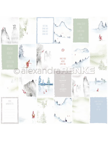 Alexandra Renke Cardstock de una cara 30,5x30,5 cm, Tarjetas Duendes Deportivos/Kärtchenbogen Wichtelsport