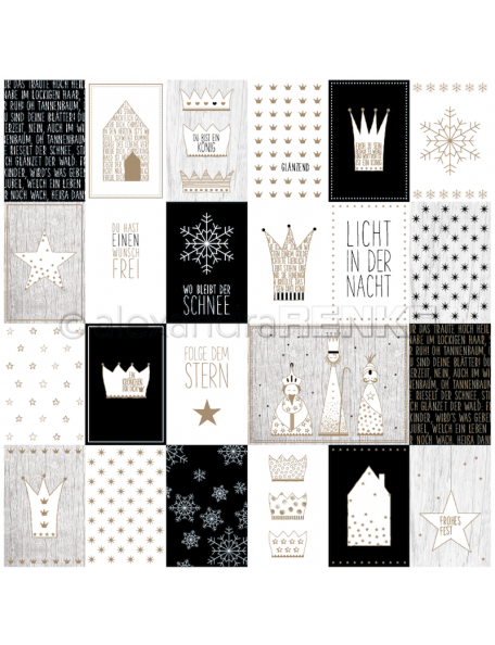 Alexandra Renke Cardstock de una cara 30,5x30,5 cm, Coronas Negras/Kärtchenbogen Kronen schwarz