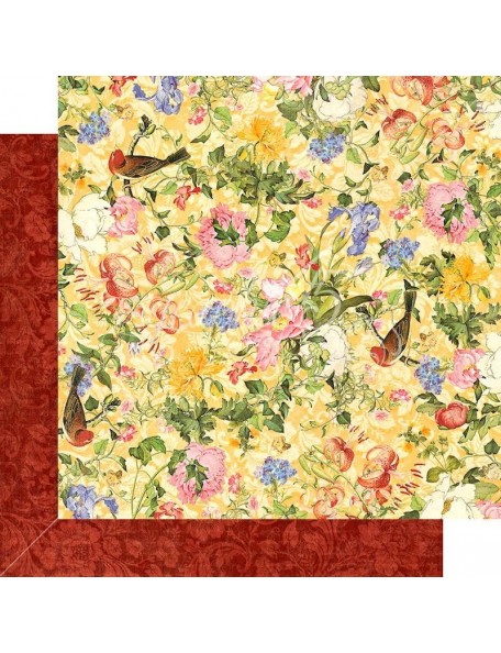 Graphic 45 Floral Shoppe Cardstock de doble cara 12"X12", Golden Serenity