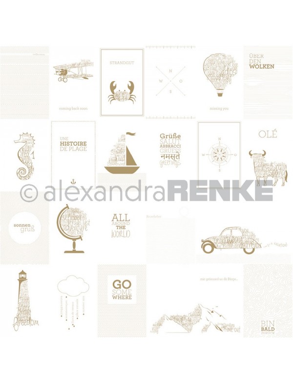 Alexandra Renk, Tarjetas Viaje, Dorado/Kärtchenbogen Reisen, gold