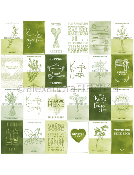 Alexandra Renke Cardstock de una cara 30,5x30,5 cm, Alcachofa/Artischocken