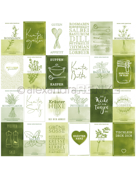 Alexandra Renke Cardstock de una cara 30,5x30,5 cm, Alcachofa/Artischocken
