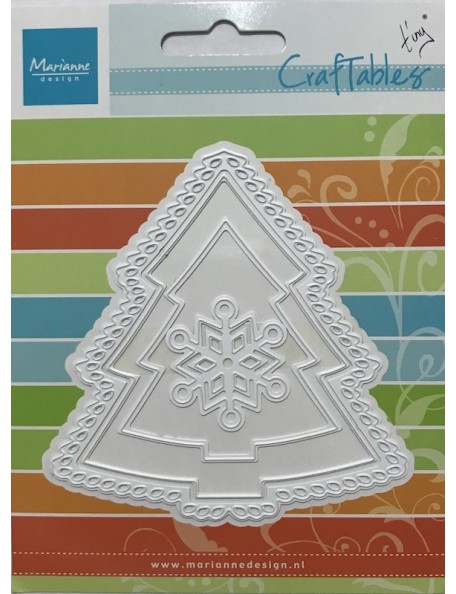 Marianne Design Craftables Troquel, 3 Christmas Trees/Snowflake Up To 4"X4"