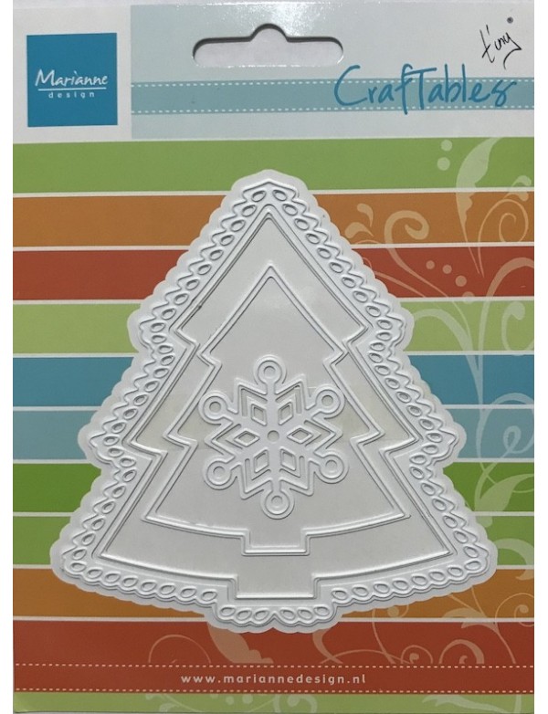 Marianne Design Craftables Troquel, 3 Christmas Trees/Snowflake Up To 4"X4"