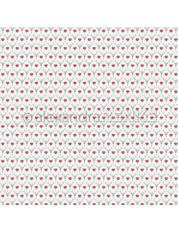 Alexandra Renke Cardstock de una cara 30,5x30,5 cm, Rentier mit Herz