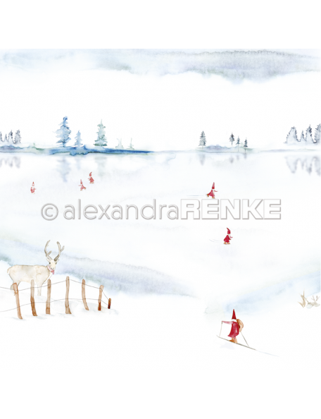 Alexandra Renke Cardstock de una cara 30,5x30,5 cm, Wichtel auf dem See