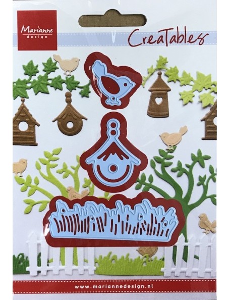 Marianne Design Creatables Troquel Cesped, Pájaro y Casa, hasta 1"X2.5" 