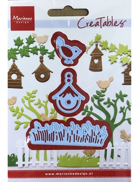 Marianne Design Creatables Troquel Cesped, Pájaro y Casa, hasta 1"X2.5" 
