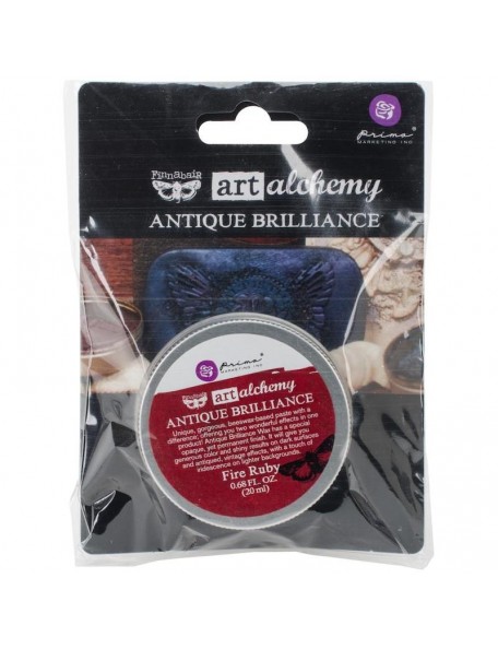 prima marketing Finnabair Art Alchemy Antique Brilliance Wax .68 Fluid Ounce, Fire Ruby