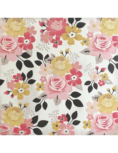 My Mind's Eye My Story Cardstock de doble cara 12"X12", Heirloom Roses