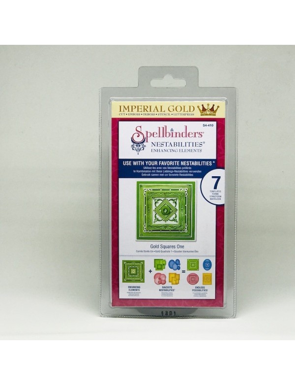 Spellbinders Nestabilities Enhancing Elements Dies, Gold Squares 1	